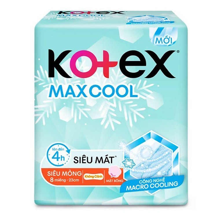 BVS Thảo Dược Kotex MaxCool Siêu Mỏng Không Cánh Gói 8 Miếng-8935107201208