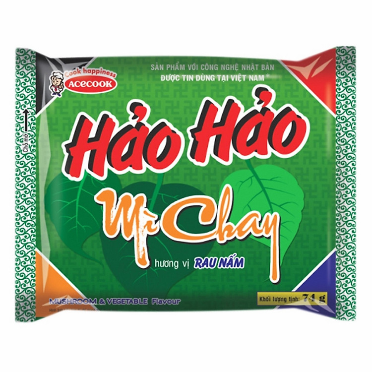 Mì Gói Hảo Hảo Chay Hương Vị Rau Nấm Acecook (74g)