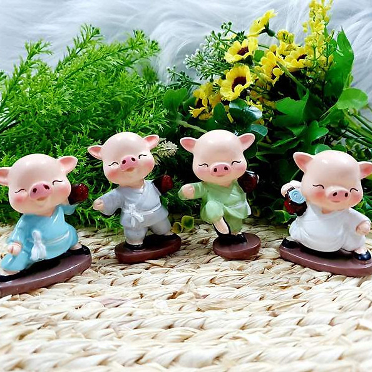 Bộ 4 Chú Heo Đáng Yêu - Quà tặng trang trí