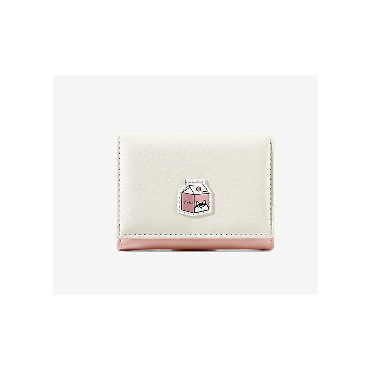 Ví da gập khuy bấm Hộp Sữa Thú cưng