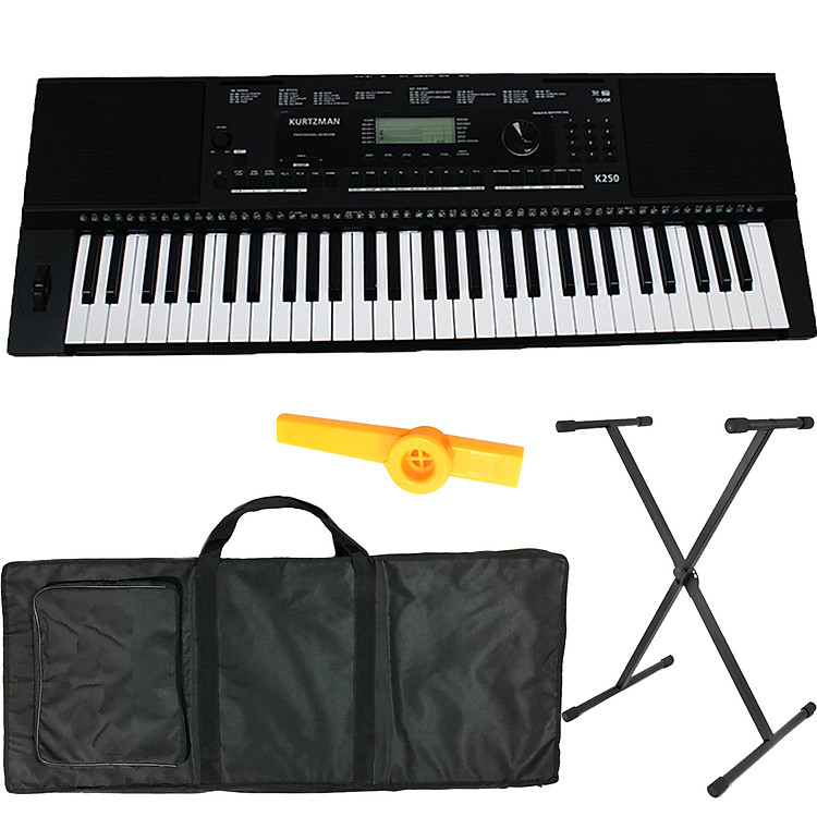 Bộ Đàn Organ Kurtzman K250 (Đã cài sẵn Sample - Bàn Phím cảm ứng lực, Có Pitch Bend - KZM Touch Response Keyboard - Đàn, Chân, Bao, Nguồn, Kèn Kazoo)