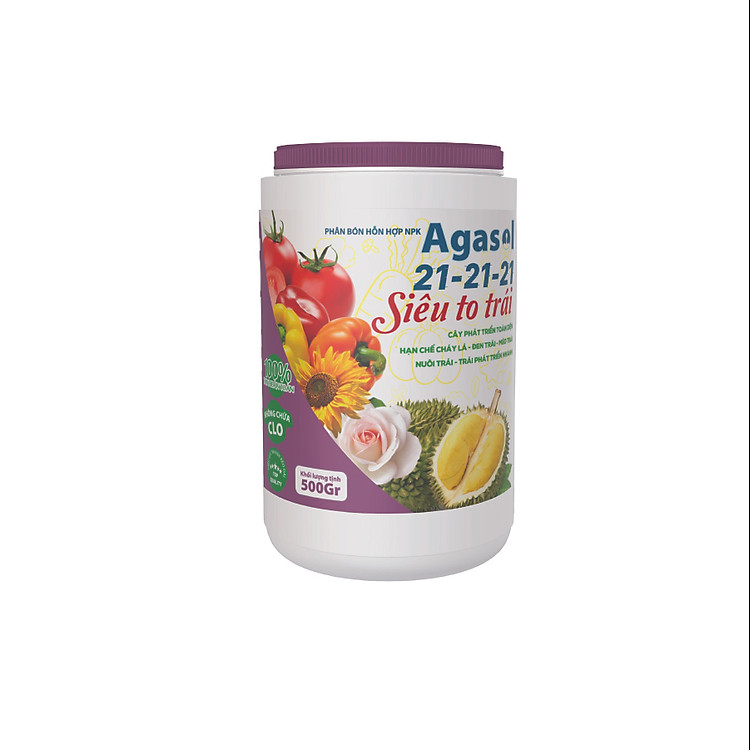 Phân bón lá Agasol 21-21-21 + TE SIÊU TO TRÁI - Nuôi trái toàn diện, trái phát triển nhanh, dinh dưỡng đồng đều