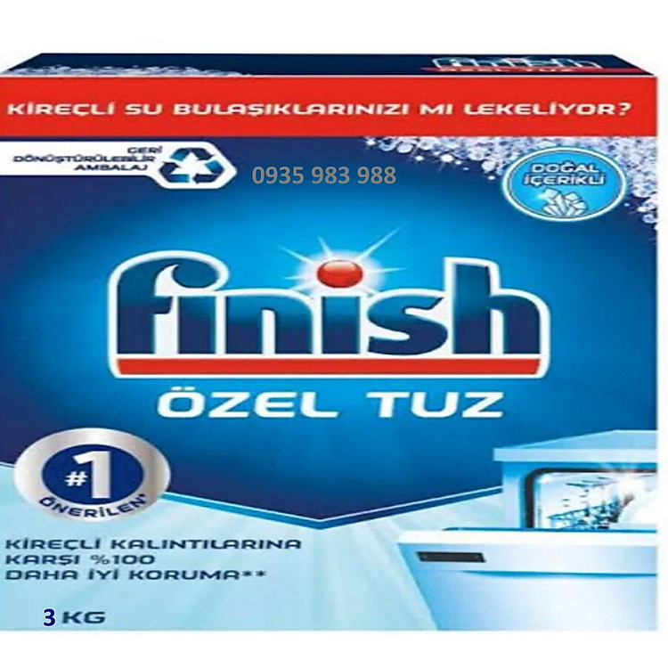 Muối rửa bát Finish 3kg làm mềm nước trong máy rửa bát, muối finish 1.2kg, muối rửa chén finish 1.5kg , muoi rua bat finish salt 3kg