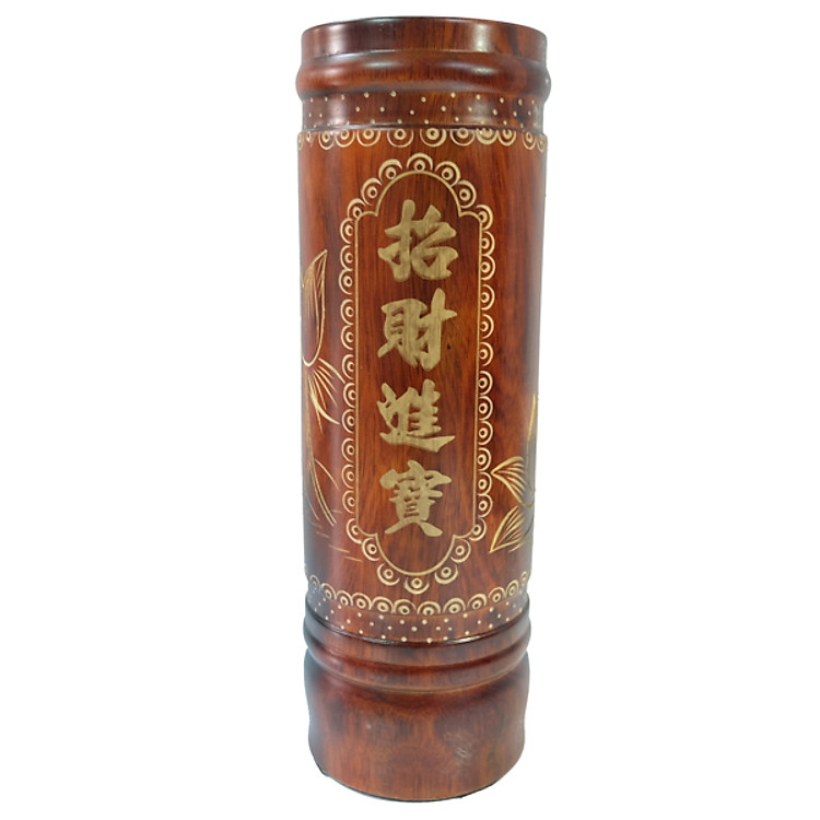 Ống đựng nhan chạm "Chiêu Tài tấn bửu" PT0184(8cm x 8 cm x 26cm)