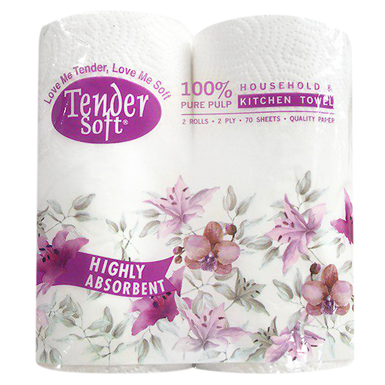 Lốc 2 Cuộn Khăn Giấy Bếp Tender Soft 2 Lớp