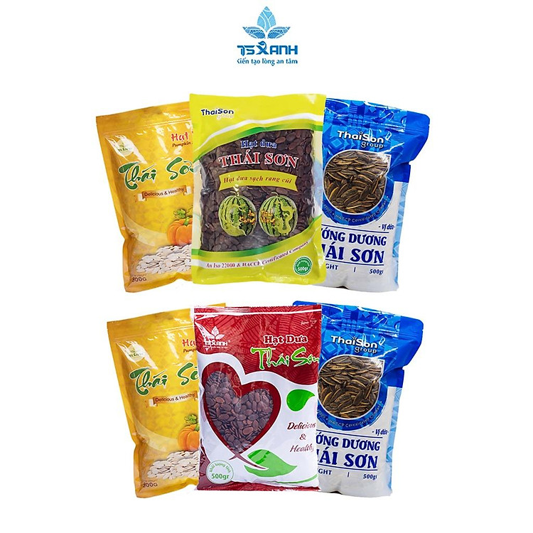 Combo 3 loại Hạt Dưa, Hạt Bí, Hạt Hướng Dương Thái Sơn Gia Lai - Bịch 500gr