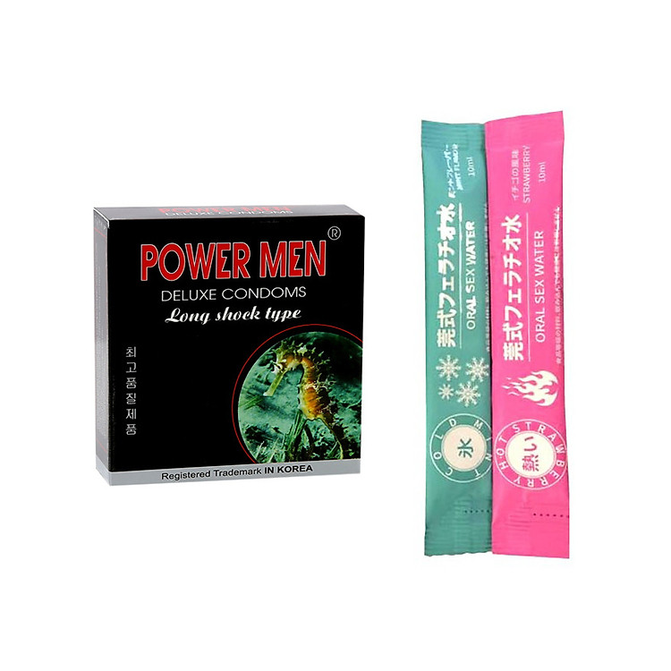 Nước Tình Yêu Băng Lửa BJ (5 Cặp) + BCS Cá Ngựa Đen Power Men (Hộp 3 Chiếc) - Hàng Chính Hãng 100% - Che Tên Sản Phẩm