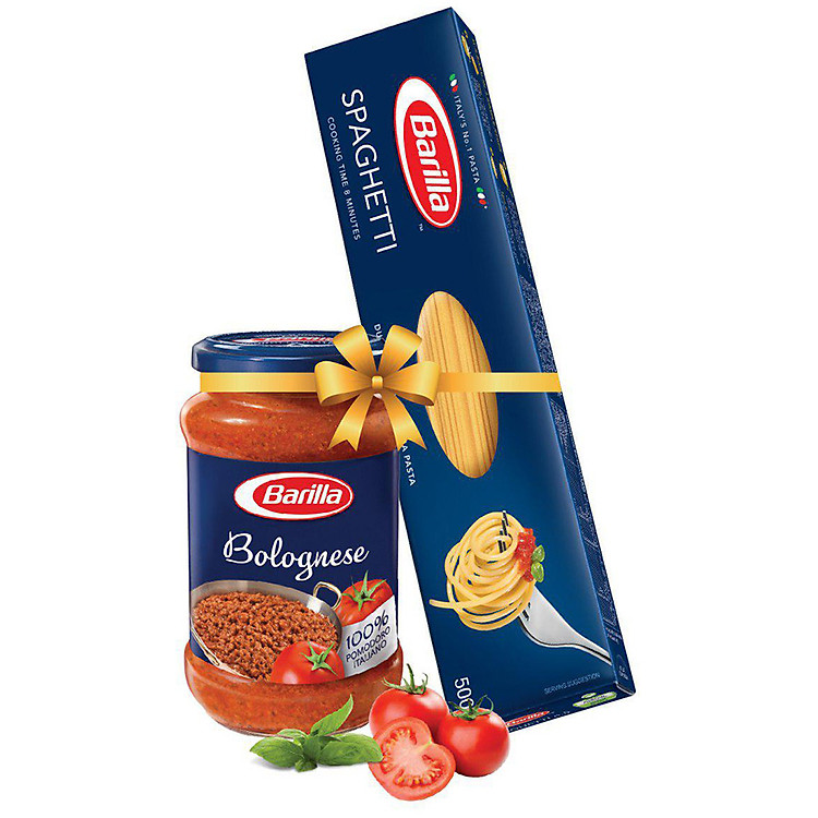 Sốt Thịt Barilla Bolognese (400g) - Tặng Kèm Mì Barilla Sợi Hình Ống Sợi Vừa Số 5 Spaghetti (500g)