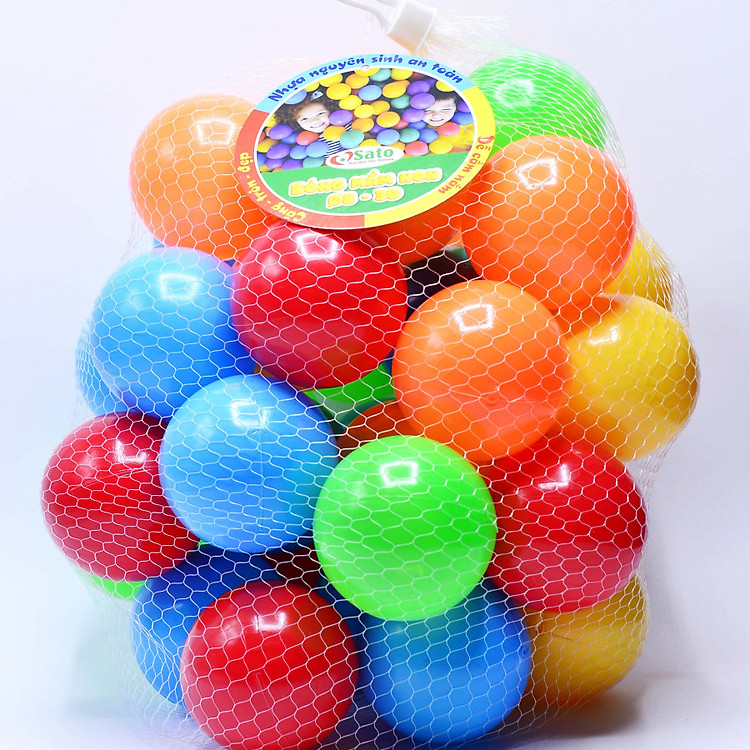 Đồ Chơi Túi Bóng Mầm Non 50 Quả Phi 8cm Nhiều Màu Sắc Cho Bé B50