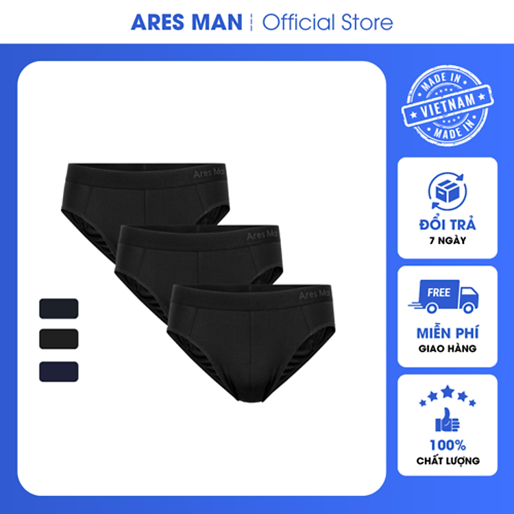 Combo quần lót nam, quần sịp nam chất thun lạnh kháng khuẩn co giãn 4 chiều phong cách nam tính - Ares Man