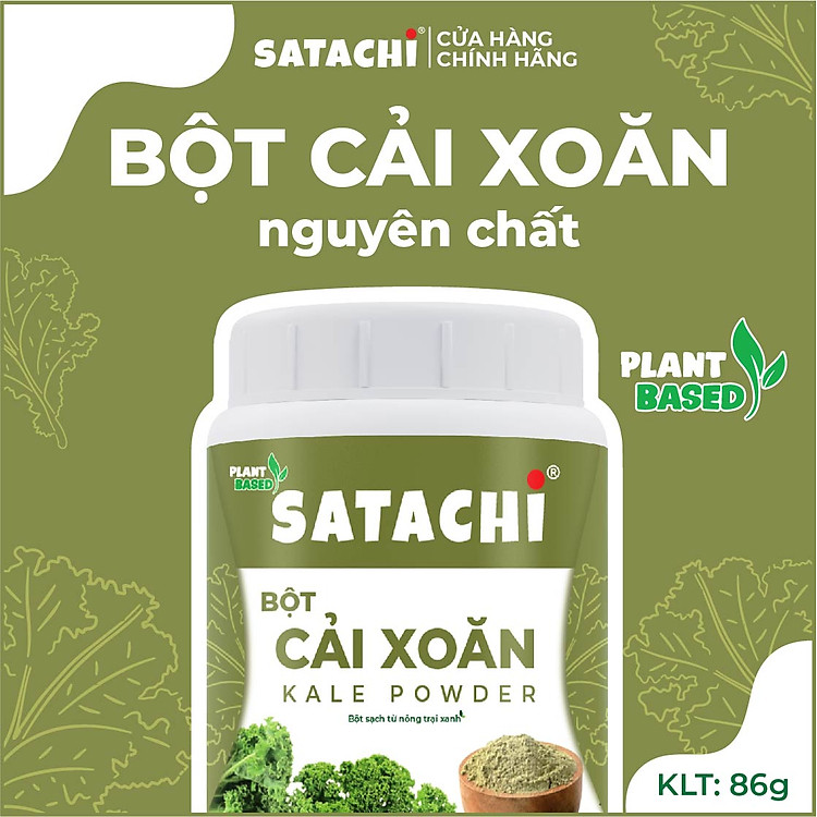 Bột Cải Xoăn Nguyên Chất SATACHI – 100% cải xoăn tự nhiên, không đường – Hộp 86g