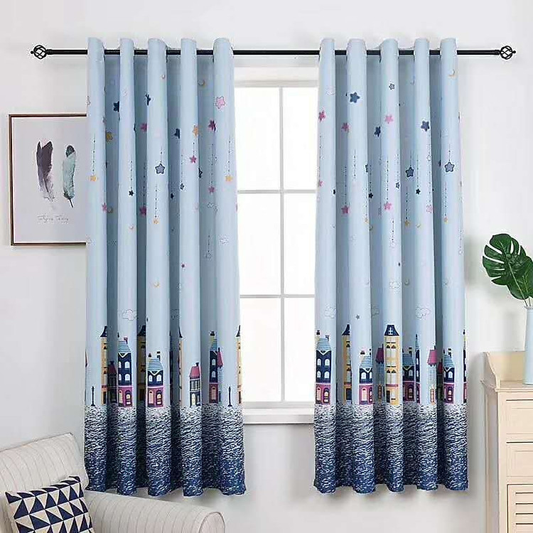 RÈM CỬA THÀNH PHÔ HOẠT HÌNH SIZE 1M NGANG X 2M CAO (1 TẤM )