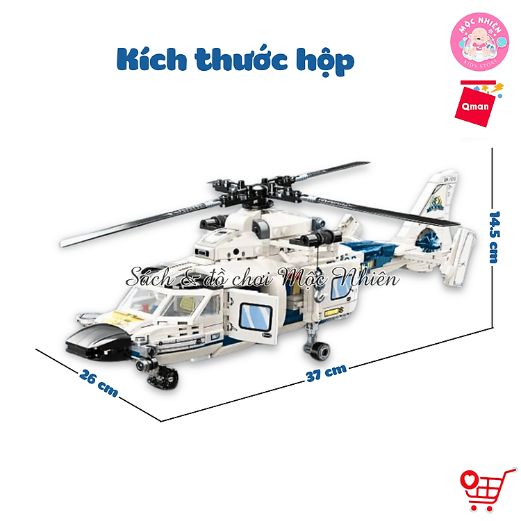 Đồ chơi lắp ráp Qman 11019 - Trực thăng Chính hãng Giá tốt - Hình ảnh 3