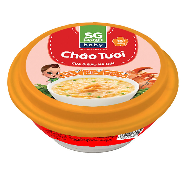 Cháo Tươi Baby Cua & Đậu Hà Lan SG Food (240g)