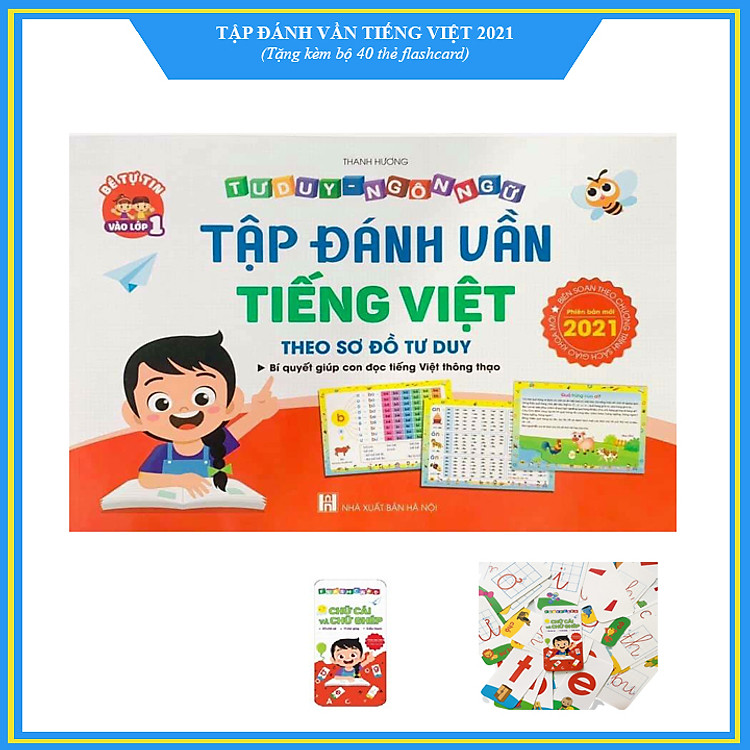 Vở Tập Đánh Vần Tiếng Việt (kèm 40 thẻ học Flashcard)