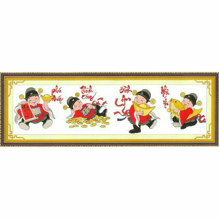 Tranh thêu Chúc mừng năm mới Z401 (120 x 39cm) chưa thêu