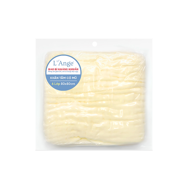 Khăn tắm L’Ange 6 lớp cho bé - Vàng Chính hãng Giá rẻ - Hình ảnh 3