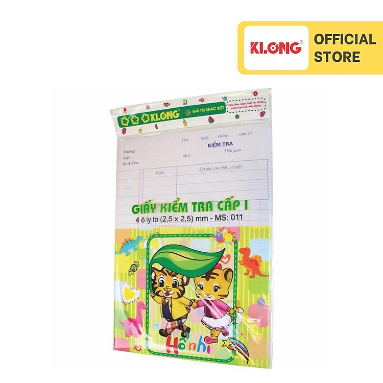 Giấy Kiểm Tra Cấp I 4 Ô Ly (15 tờ)