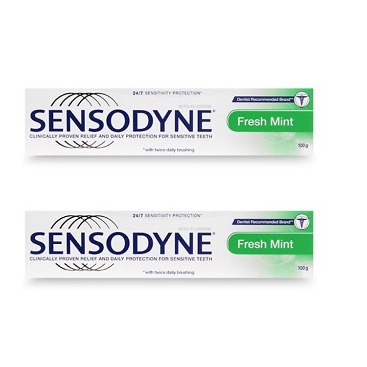 Combo 2 Kem đánh răng SENSODYNE Fresh Mint - Bạc Hà (100g)