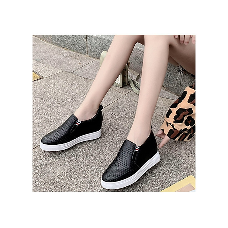 Giày Slip On Nữ Độn Đế 6cm H74