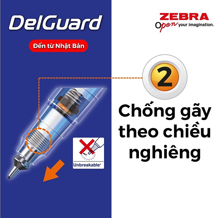 Viết Chì Bấm Không Gãy Zebra Delguard Light 0.5mm - Ảnh 3