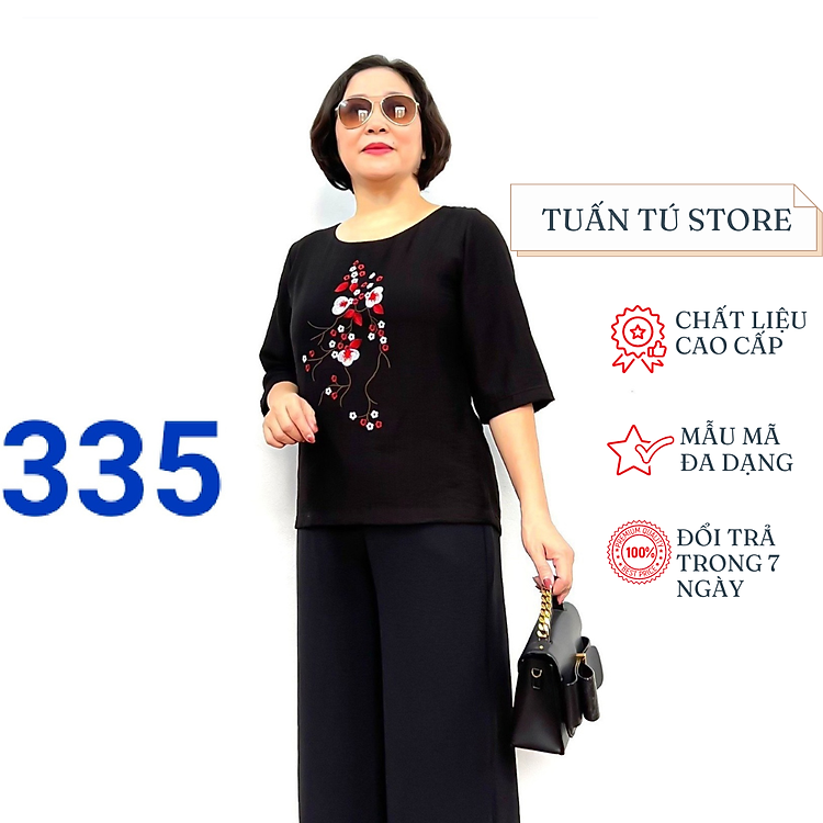 Áo Trung Niên Cho Mẹ Chất Liệu Đũi Cao Cấp Sang Trọng Họa Tiết Thêu Tinh Xảo - Tuấn Tú Store 68