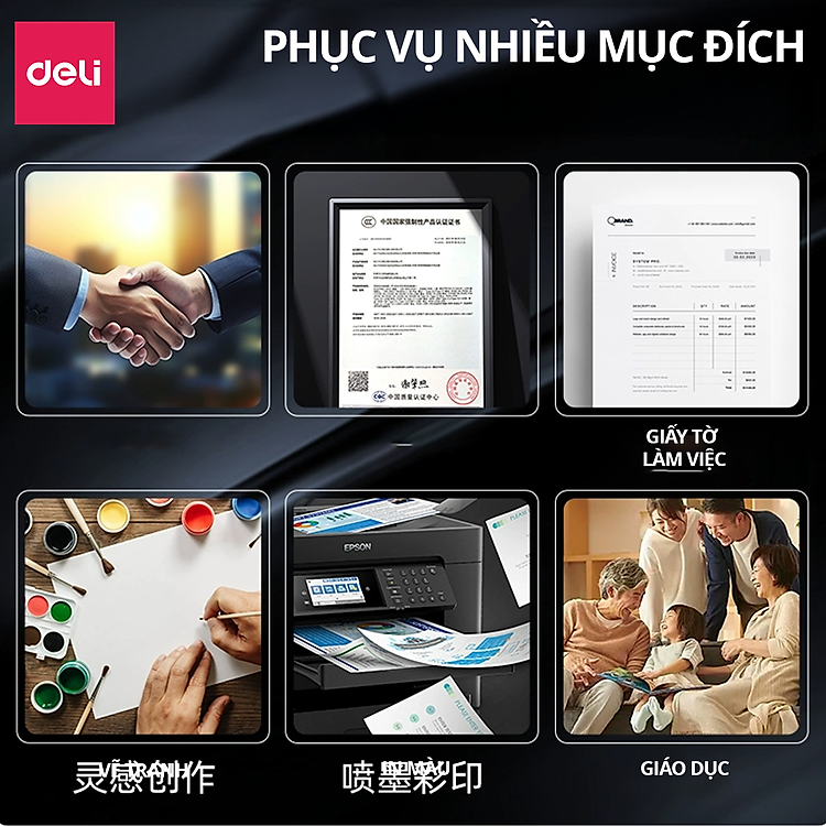 Giấy A4 Deli 70gsm (500 tờ) - Ảnh 6