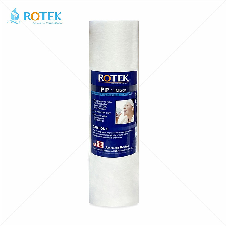 Lõi lọc nước số 3 PP Melt Blown thay thế cho các loại máy lọc RO – Hàng nhập khẩu chính hãng Rotek Đài Loan