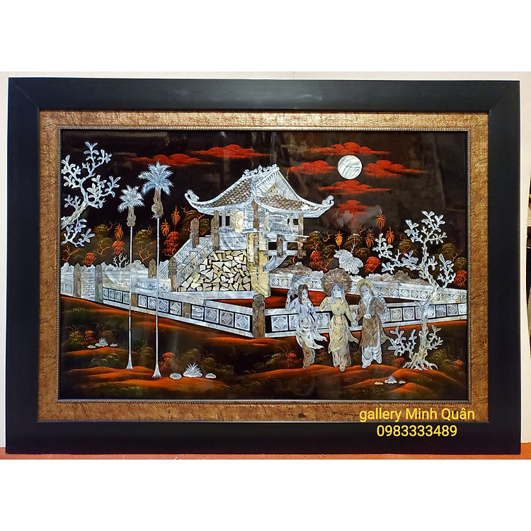 Tranh sơn mài khảm ốc Khuê Văn Các - Chùa Một Cột Hà Nội