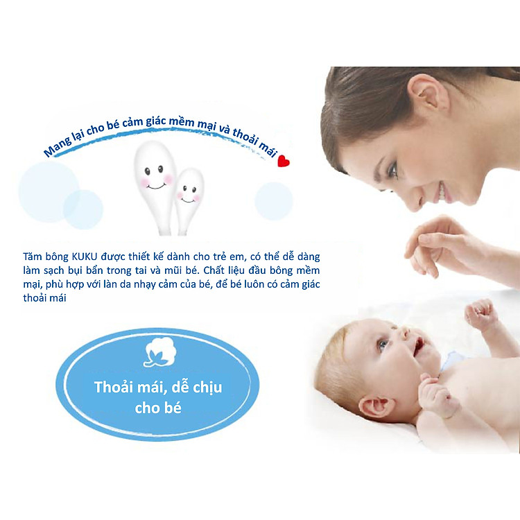 Tăm bông vệ sinh cho bé Kuku 200 cái Chính hãng Tiết kiệm - Hình ảnh 4