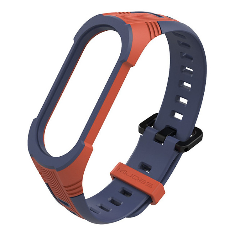 Dây đeo thay thế cho Xiaomi Miband 5, 3 và 4 , khóa gài kim kiểu dán thể thao viền màu 4 gốc dày chống sốc MB16