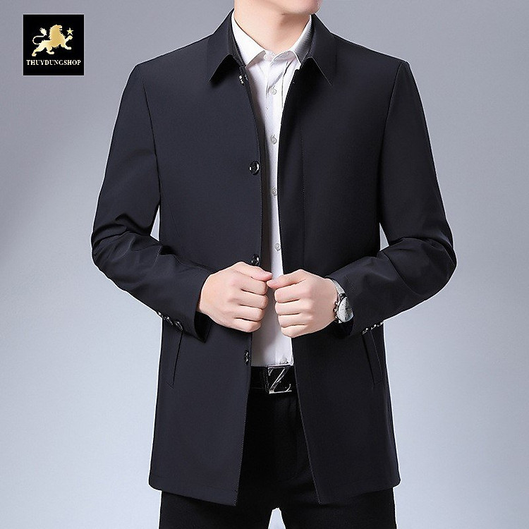 Áo khoác măng tô nam thời trang cổ bẻ công sở NMT35