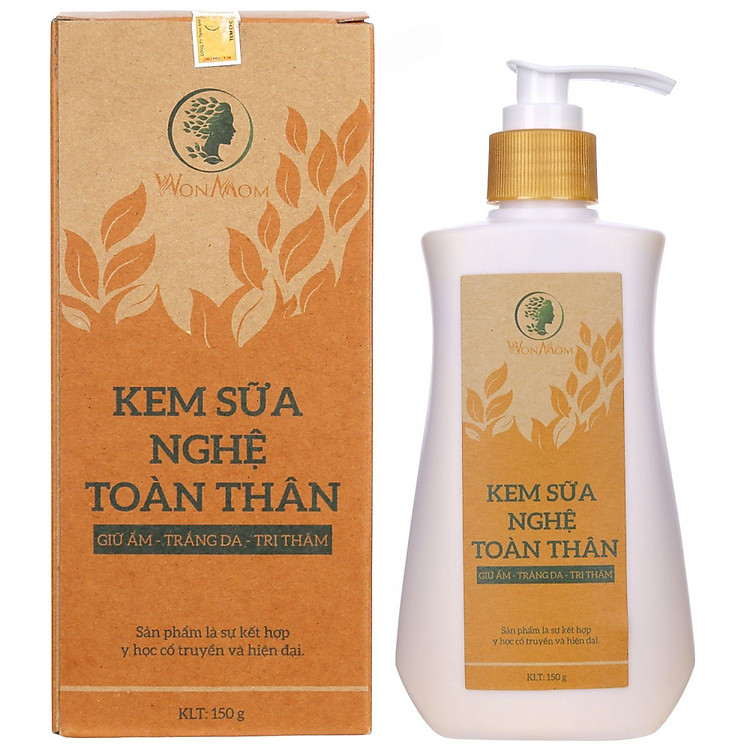 Kem Sữa Nghệ Toàn Thân Wonmom Cho Mẹ Bầu Và Sau Sinh Chai 150Gr Giúp Giữ Ẩm Dưỡng Trắng Mờ Thâm - Chăm Sóc Mẹ Bầu Và Sau Sinh An Toàn Hiệu Quả