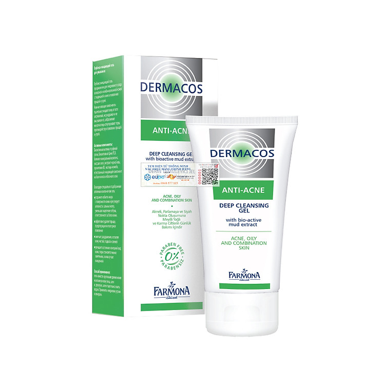 Sữa Rửa Mặt Sạch Sâu, Ngừa Mụn Farmona Dermacos Anti-Acne Deep Cleansing Gel 150ml