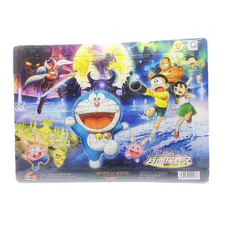 Bộ xếp hình A3 48 mảnh Xì Trum - Doremon Chính hãng Giá rẻ - Hình ảnh 5