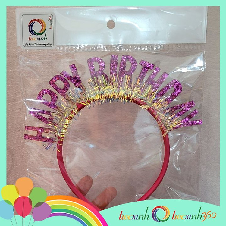 Cài Tóc Sinh Nhật Happy Birthday Kim Tuyến - Xanh - Ảnh 3