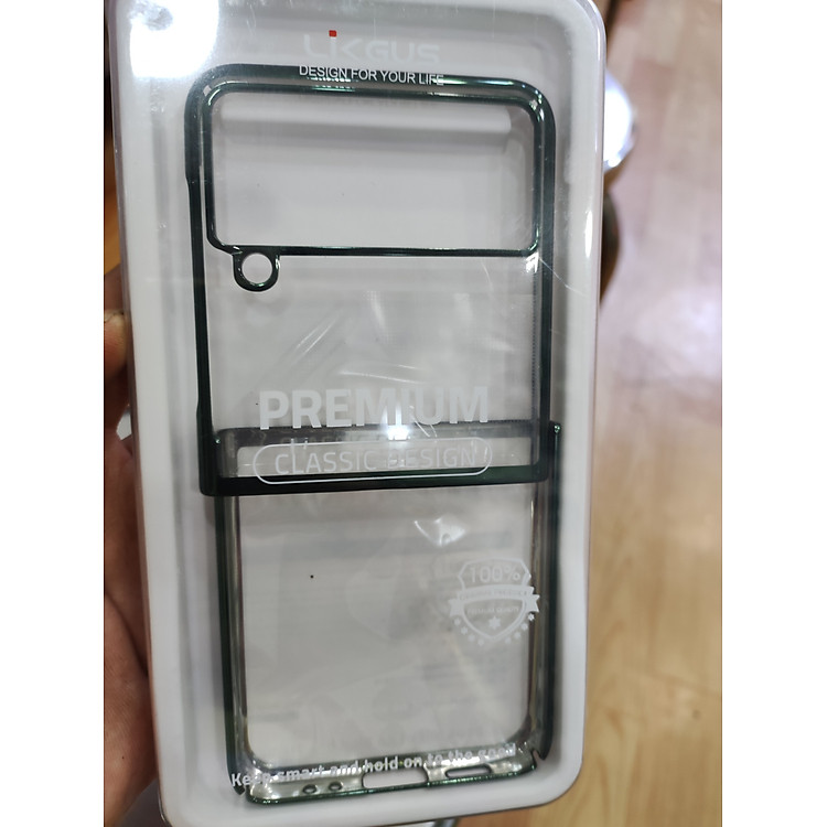 Ốp lưng Likgus trong suốt viền màu cho Galaxy Z Flip 3 không ố vàng - Hàng chính hãng