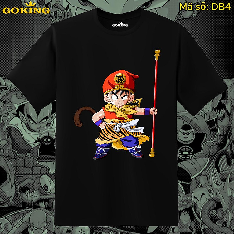Áo thun Songoku cosplay Tề Thiên Đại Thánh siêu cute trong Dragon Ball, mã DB4. Áo phông in hình anime manga cao cấp cho nam nữ teen trẻ em