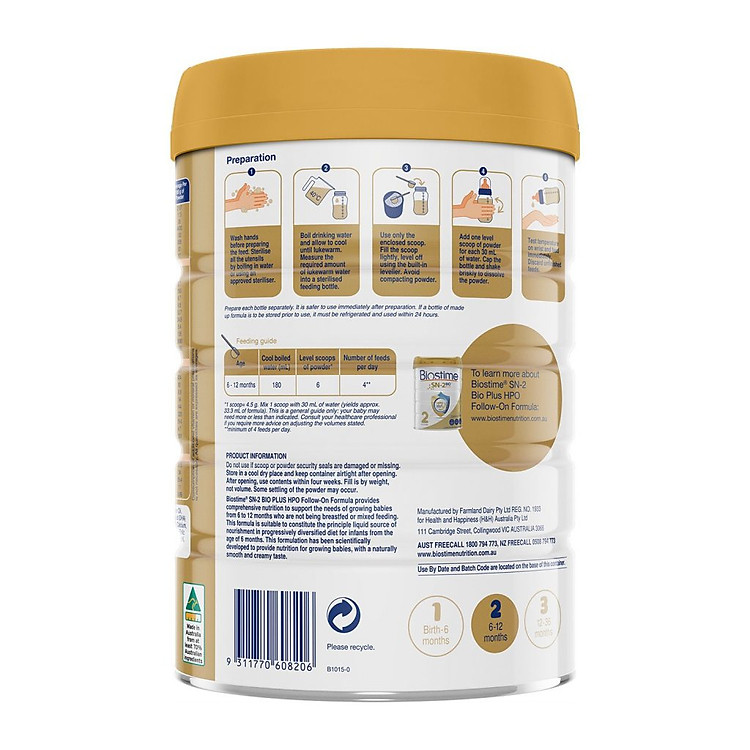 Sữa Bò Biostime HPO Số 2 6-12 tháng - Hình ảnh 3