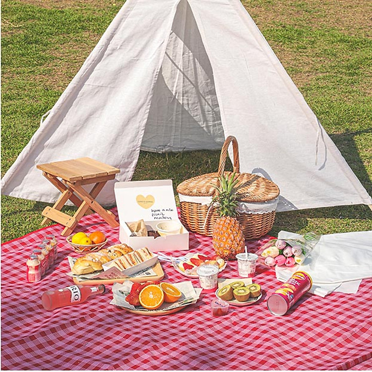 THẢM DÃ NGOẠI, DU LỊCH, PICNIC CAO CẤP - Chống thấm nước, họa tiết caro, gấp gọn tiện lợi - 2 kích thước khách chọn màu!