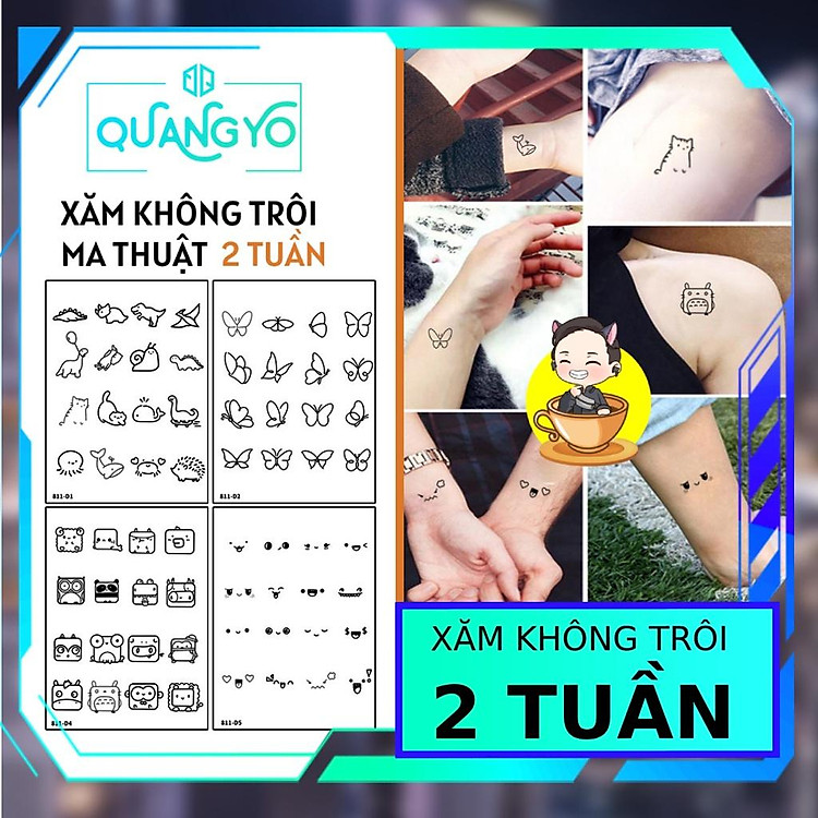 Hình xăm không trôi MINI chủ đề động vật, emo, dễ thương, Hình xăm ma thuật, Xăm giống Inkaholic