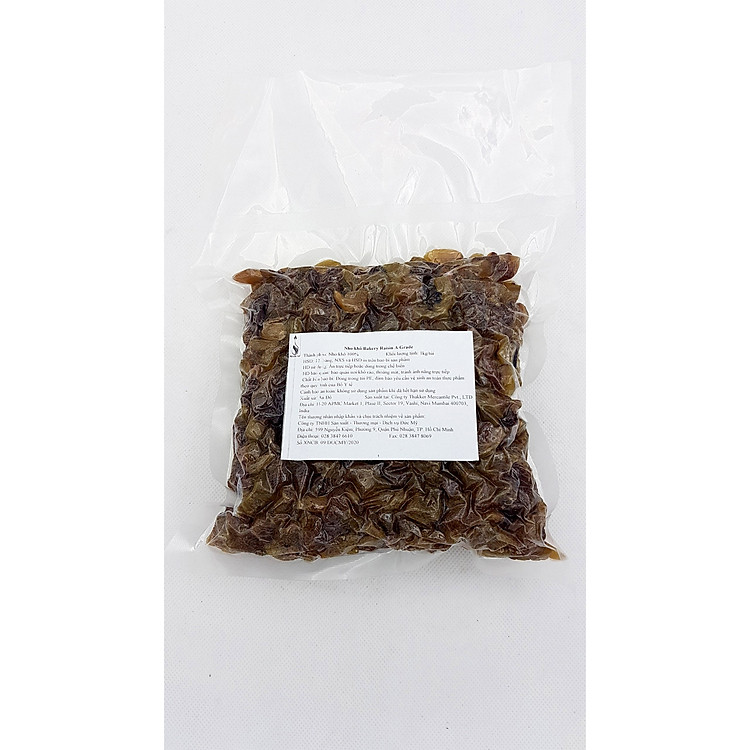Nho nâu khô Ấn Độ túi 1kg / 500g