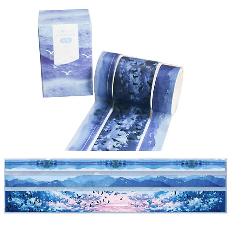 Bộ 3 Băng Keo Giấy Trang Trí Washi Tape