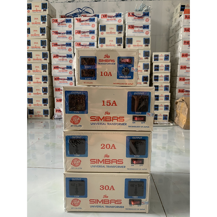 Biến áp, biến thế bộ đổi nguồn 1-1.5-2-3KVA 220v sang 110v - 100v dùng cho máy nội địa