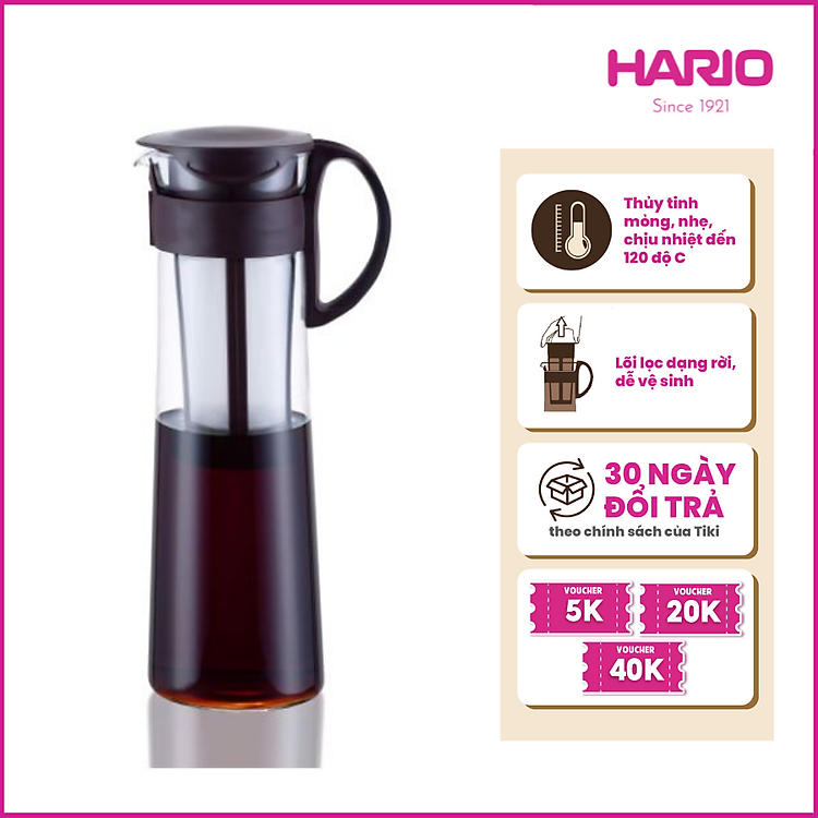 Bình pha trà cà phê Cold Brew Hario MCPN 600ml / 1L