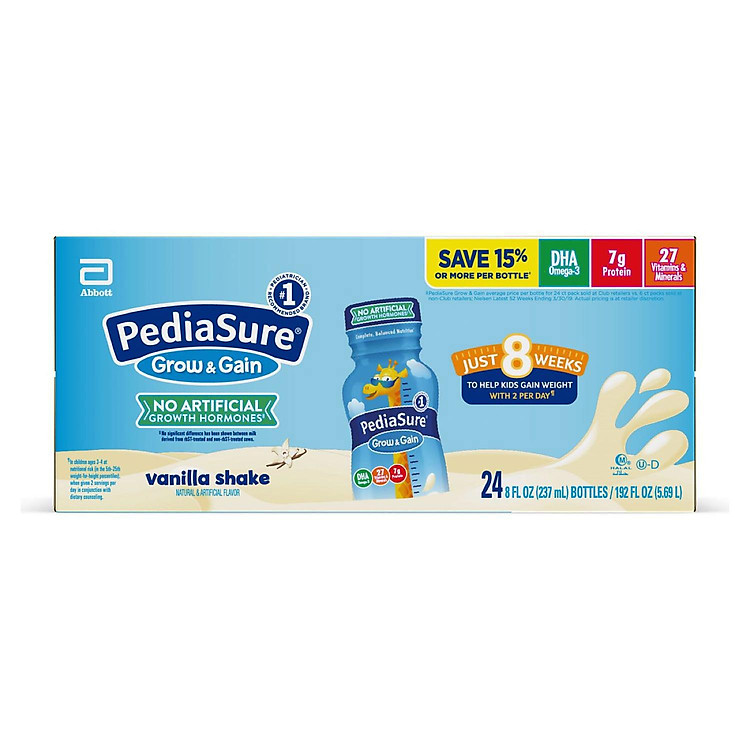 Thùng Sữa nước Pediasure Grow & Gain hương Valina 237ml x 24 chai mẫu mới 2020