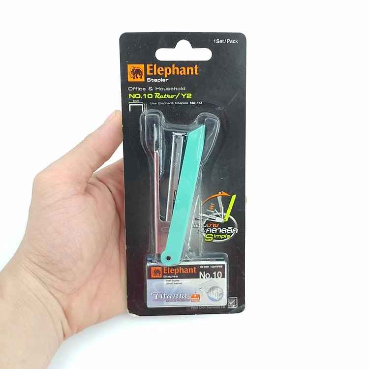 Bấm Kim Số 10 Elephant Retro/Y2 - Màu Xanh - Ảnh 3