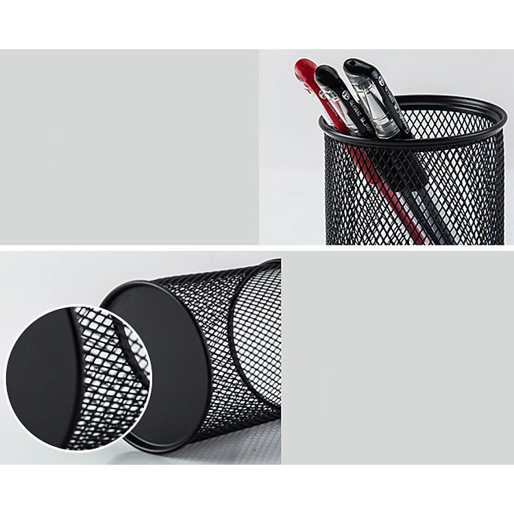 Cắm Bút Sắt Tròn Đen Guangbo - Ảnh 3