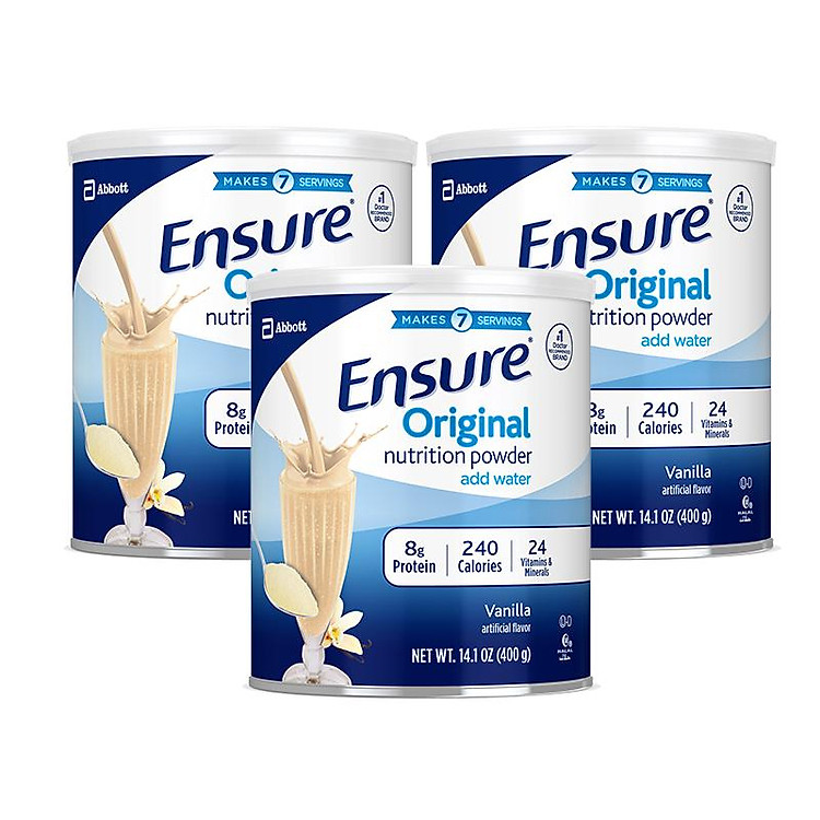 Combo 3 hộp Sữa Ensure Original Nutrition Powder 400g - Nhập khẩu Mỹ
