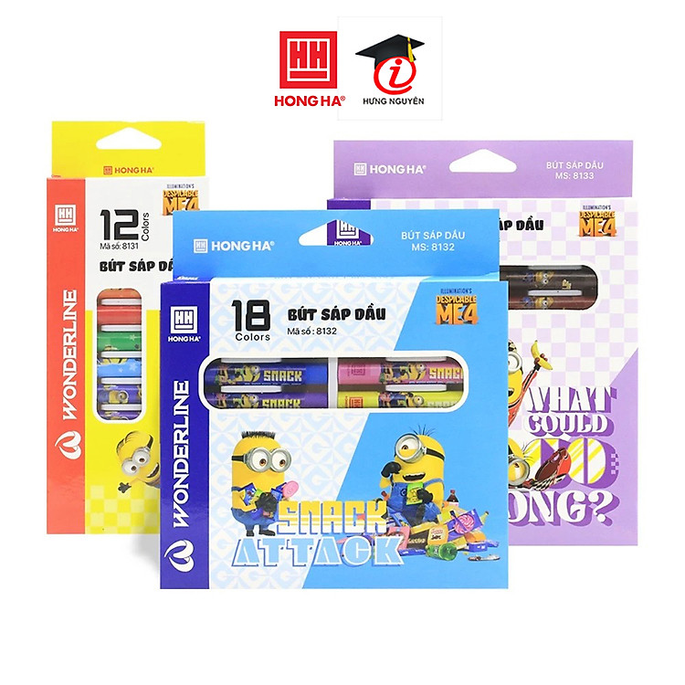 Bút sáp dầu Hồng Hà Minions (12 màu)